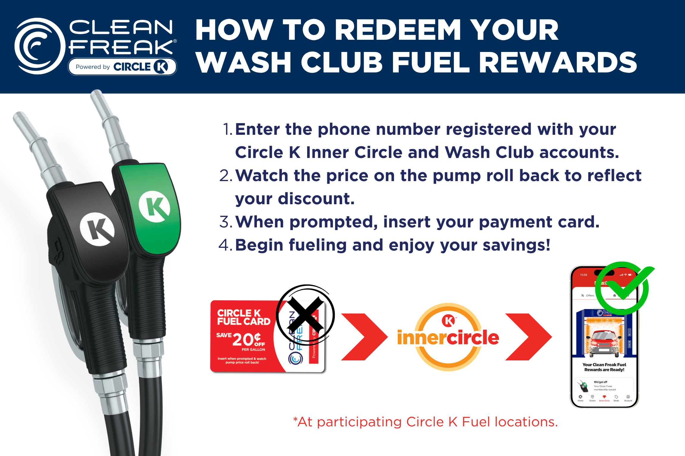 How to redeem your Wash Club fuel rewards